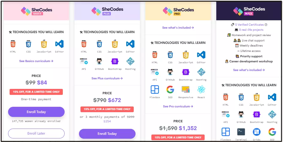 shecodes plans