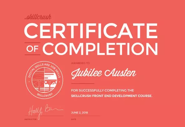 Skillcrush Certificate