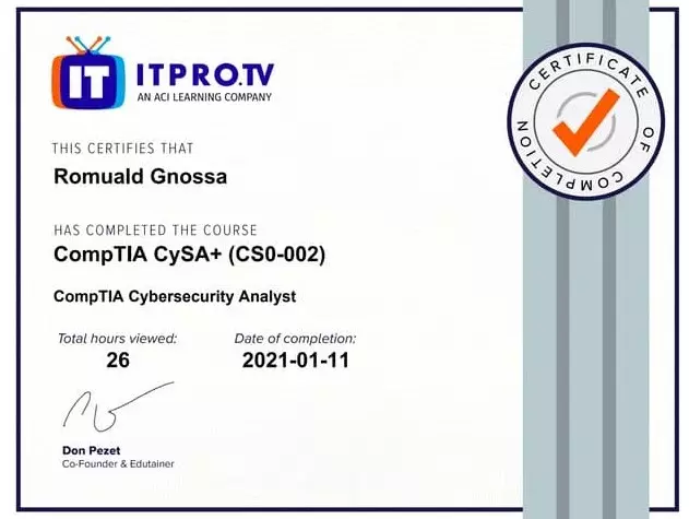 ITProTV Certificate