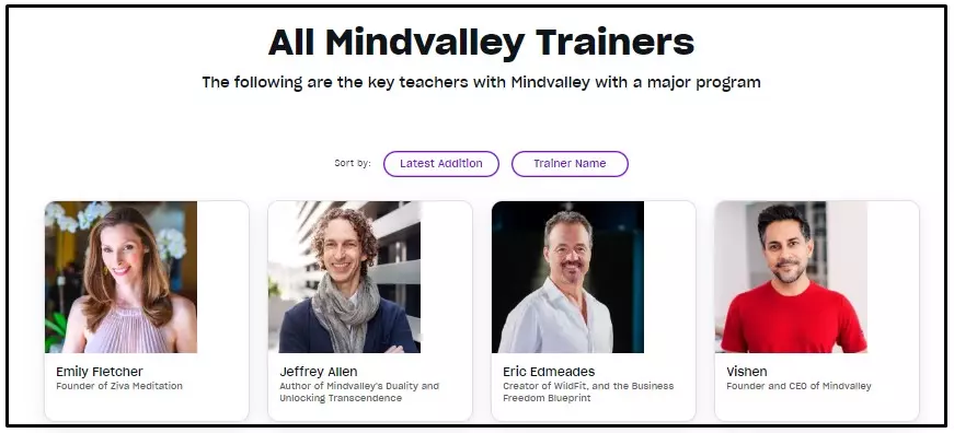 mindvalley trainers