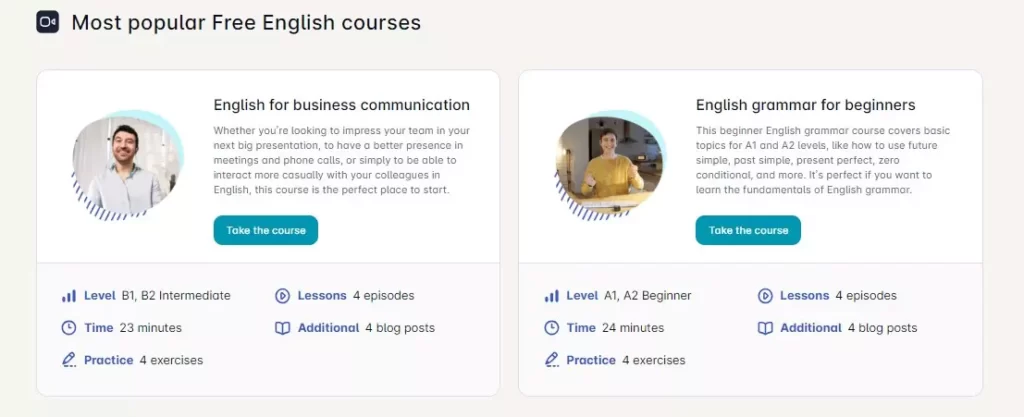 Free English courses online