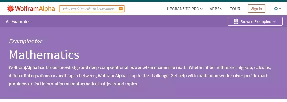 Wolfram Alpha math