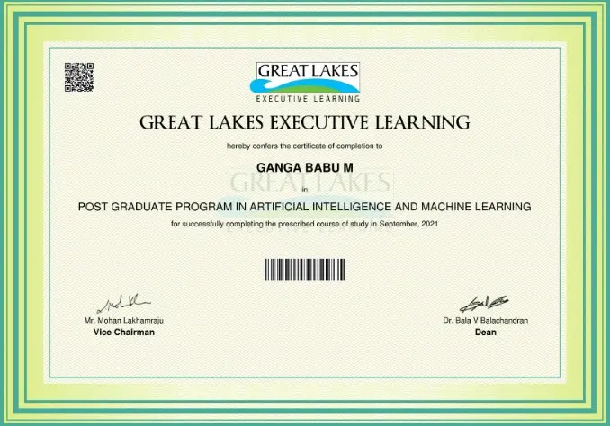 great learning certificate for post graduates