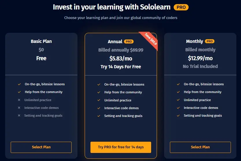 Sololearn Pro Cost