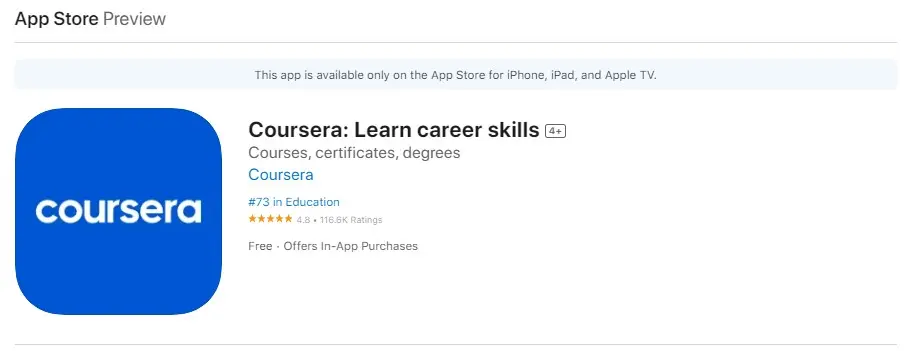  Coursera app